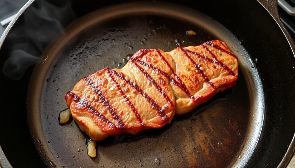 Cast iron skillet with food being cooked - top 10 cooking equipment Cast iron skillet with food being cooked - top 10 cooking equipment
