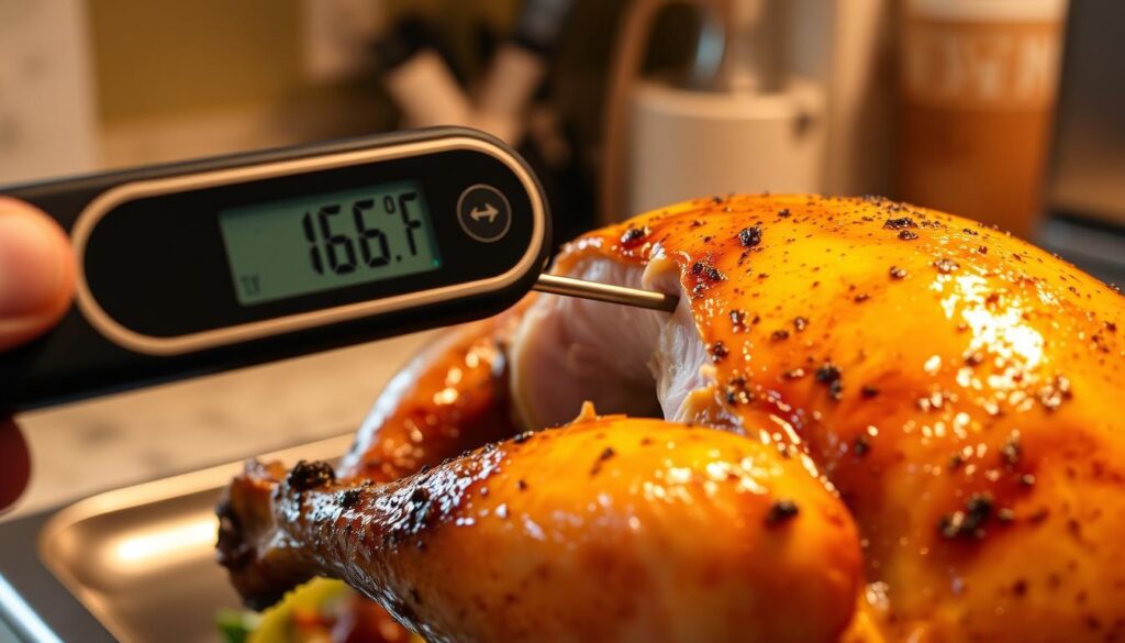 Instant-read thermometer checking meat temperature - top 10 cooking equipment Instant-read thermometer checking meat temperature - top 10 cooking equipment