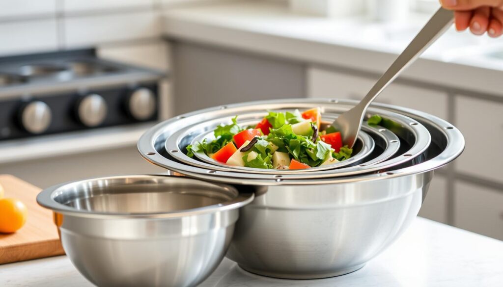 Stainless steel mixing bowls set with ingredients - top 10 cooking equipment Stainless steel mixing bowls set with ingredients - top 10 cooking equipment