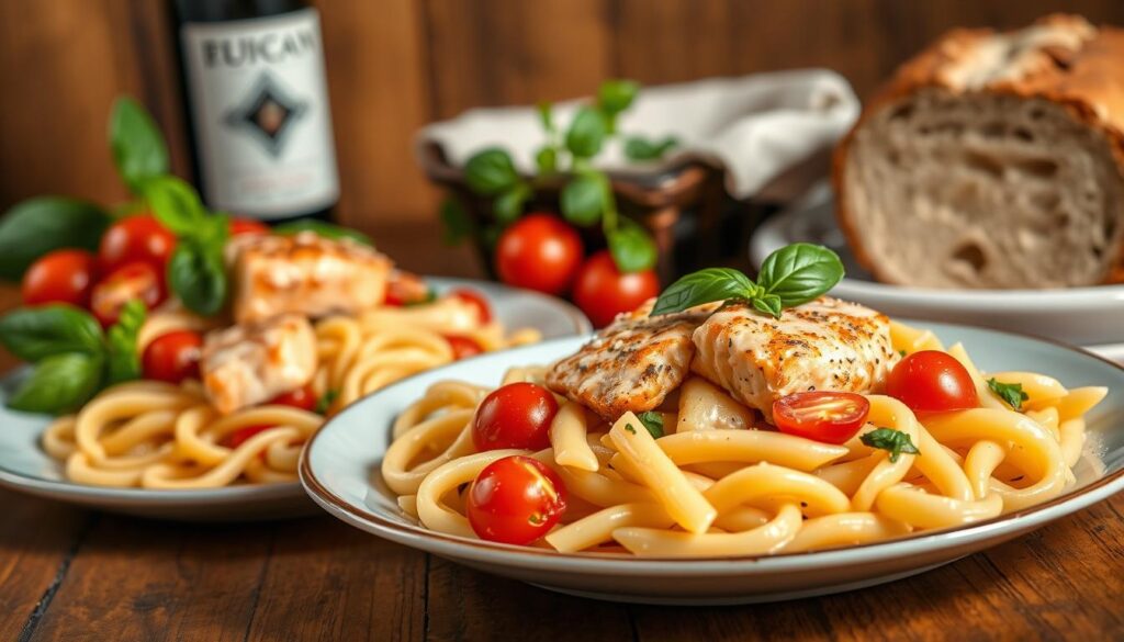 Tuscan Salmon Pasta Dish